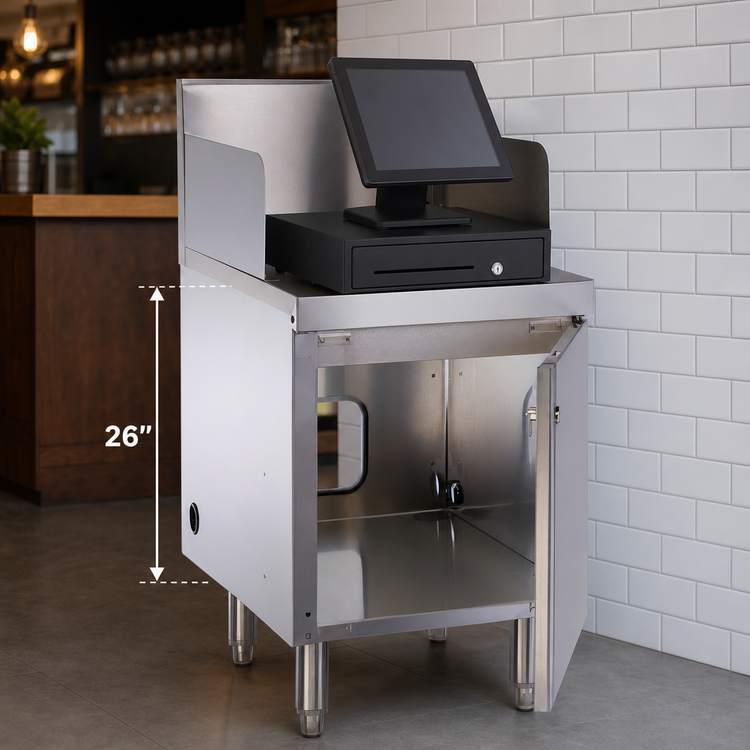 Product image #3 for Top Shelf 18-Inch Stainless Steel POS Cabinet with 10-Inch Backsplash