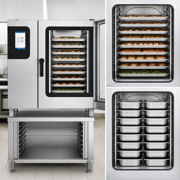 Product image #3 for Convotherm Maxx Pro K-12 School Package Full-Size Gas Boilerless Combi Oven/Steamer with Stand