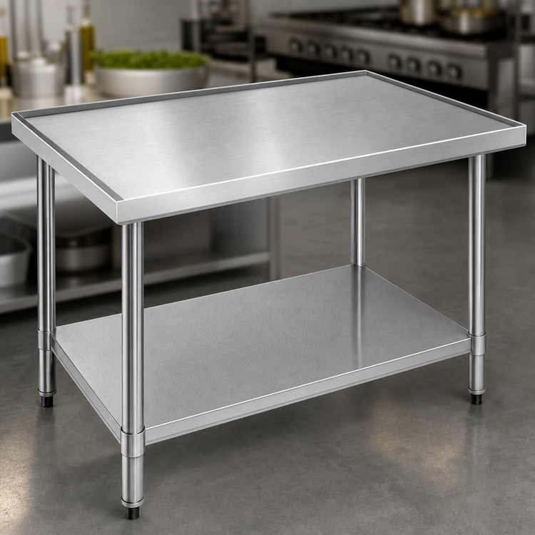 Product image #3 for Eagle Spec-Master Marine Series 48-Inch x 30-Inch Flat Top Stainless Steel Work Table with Adjustable Galvanized Undershelf