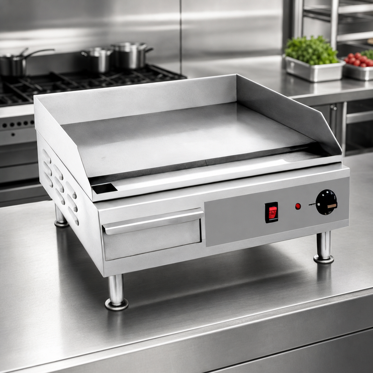 Product image #3 for Eurodib Heavy-Duty 24-Inch Electric Countertop Griddle, 24 x 16-Inch Cooking Surface, 220V