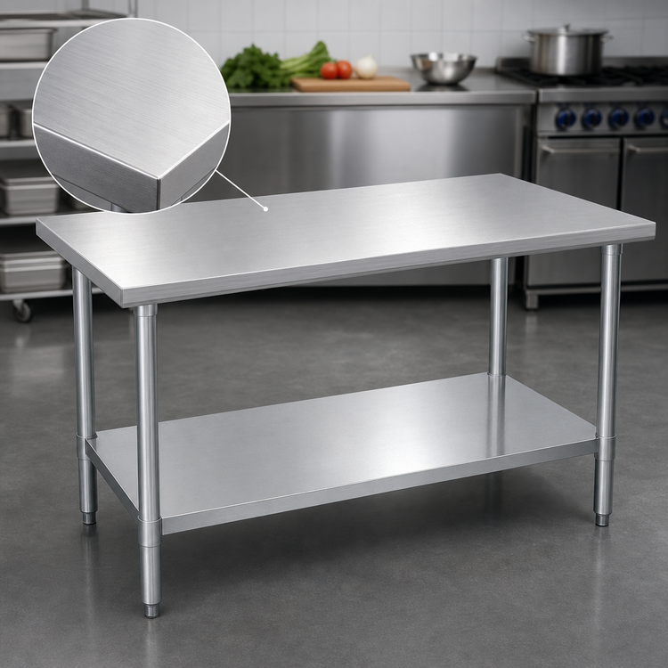 Product image #3 for Budget Series 84-Inch x 30-Inch Flat Top Work Table with Adjustable Galvanized Undershelf