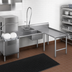 Thumbnail image #3 for John Boos Pro-Bowl L-Shaped Island Soiled Dishtable with Pre-Rinse Sink Bowl, Right-to-Left Operation, 60-In. Machine-to-Corner, 108-In. Corner-to-End