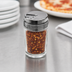 Thumbnail image #3 for American Metalcraft 6 oz. Contemporary Clear Glass Red Pepper & Cheese Shaker with Adjustable Dial Top