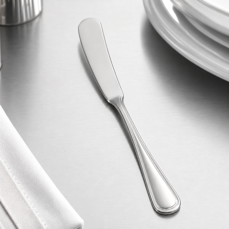 Product image #4 for Winco Shangarila 6-3/4 Inch Butter Spreader, 18/8 Stainless Steel, Extra Heavy Weight, Mirror Finish