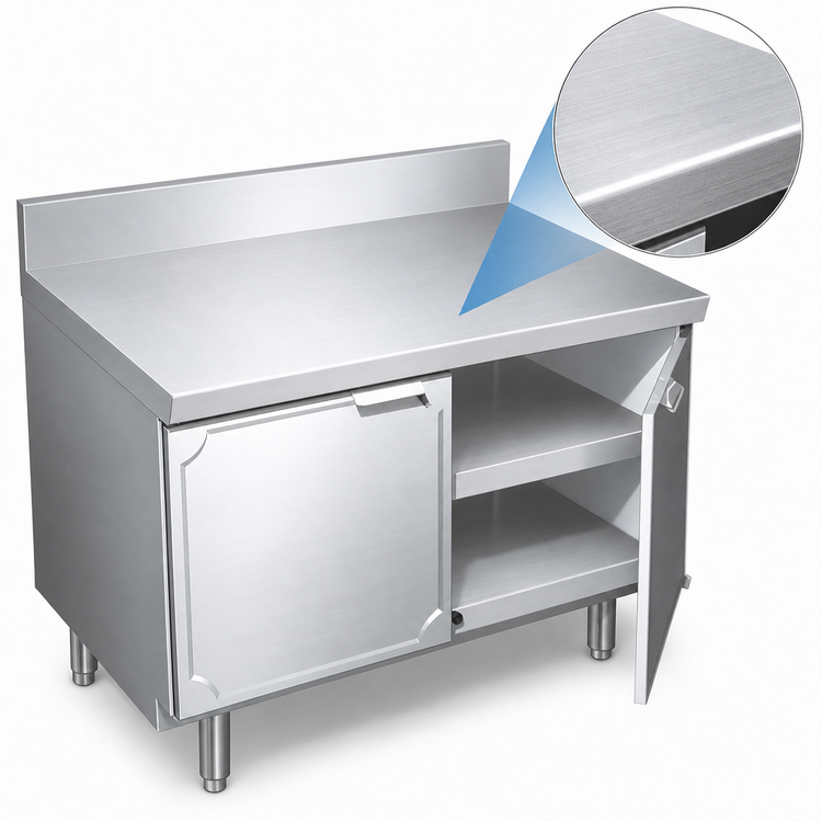 Product image #3 for La Rosa Utility Stand with Hinged Door Cabinet Base, 18 x 32 Inches, 304 Stainless Steel