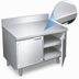 Thumbnail image #3 for La Rosa Utility Stand with Hinged Door Cabinet Base, 18 x 32 Inches, 304 Stainless Steel
