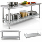 Thumbnail image #3 for Klinger's Trading SGUD3084 84-Inch x 30-Inch Galvanized Steel Undershelf for Commercial Work Tables