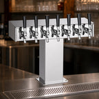 Thumbnail image #3 for Perlick Corporation 4006S8B Wide Base Countertop Stainless Steel 8-Faucet Glycol-Cooled Tee Draft Beer Tower