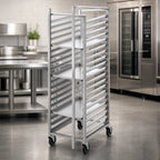 Thumbnail image #3 for Channel Manufacturing 401S Mobile Stainless Steel End-Load Bun Pan Rack, 20-Pan Capacity, 3" Spacing, 20.5"W x 26"D x 70.25"H