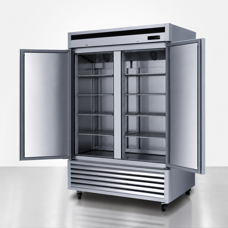 Product image #3 for Kool-It Signature KBSF-2 Two-Section Reach-In Freezer, 42.3 Cu. Ft., Bottom-Mount, Solid Stainless Steel Doors