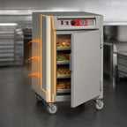 Thumbnail image #3 for Metro C5 C565-SFS-LPFC Mobile Half-Height Pass-Thru Heated Holding Cabinet, Combination Doors, 17 Full-Size Pan Capacity