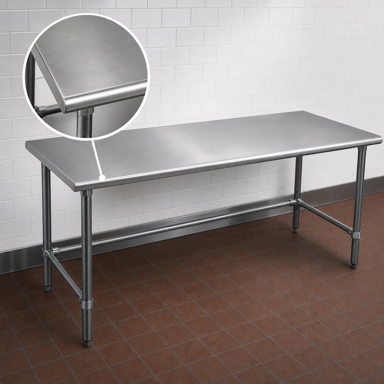 Product image #3 for Eagle Group BlendPort Budget Series 60-Inch x 24-Inch 430 Stainless Steel Work Table with Galvanized Base