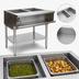 Thumbnail image #3 for Eagle Group Liquid Propane Water Bath Hot Food Table with Open Base and Undershelf, 2 Pan Openings