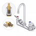 Thumbnail image #3 for T&S Brass Wall-Mount Mixing Faucet with 8-Inch Adjustable Centers and Gooseneck Spout