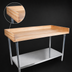 Thumbnail image #3 for John Boos Northern Hard Rock Maple Bakers' Top Work Table with Adjustable Stainless Steel Undershelf, 84 x 36 Inches