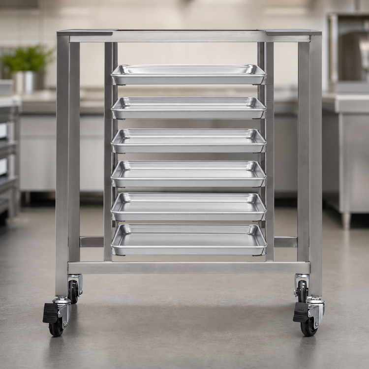 Product image #3 for Moffat Stainless Steel Equipment Stand with 6 Full-Size Sheet Pan Slides for E27/E28/E31