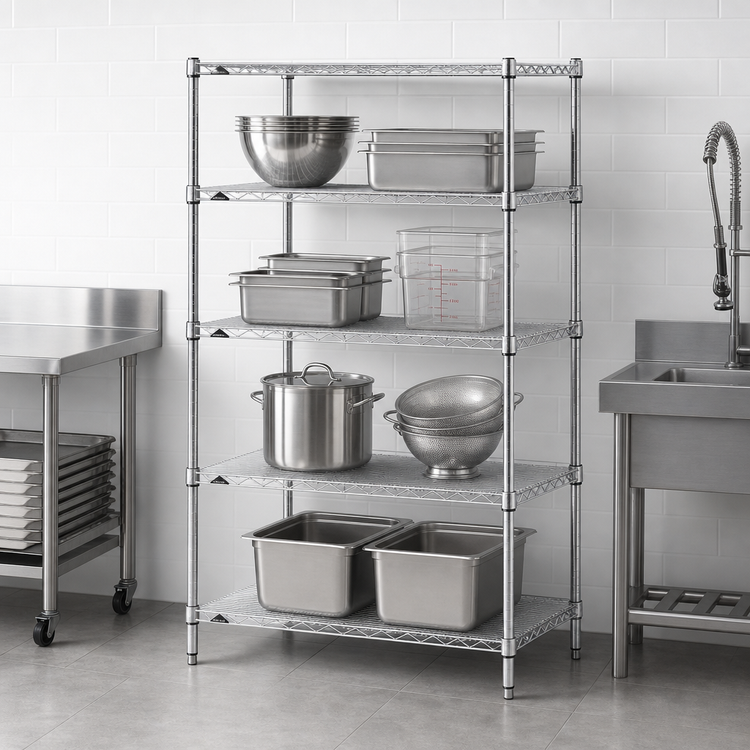 Product image #3 for Metro Super Erecta 4-Shelf Chrome Plated Wire Shelving Starter Unit, 30"W x 24"D x 63"H