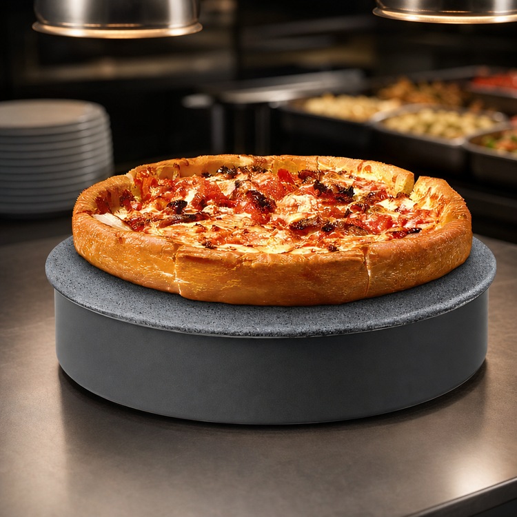 Product image #3 for Hatco Glo-Ray Round Heated Simulated Stone Warming Shelf, 16-Inch Diameter, Portable