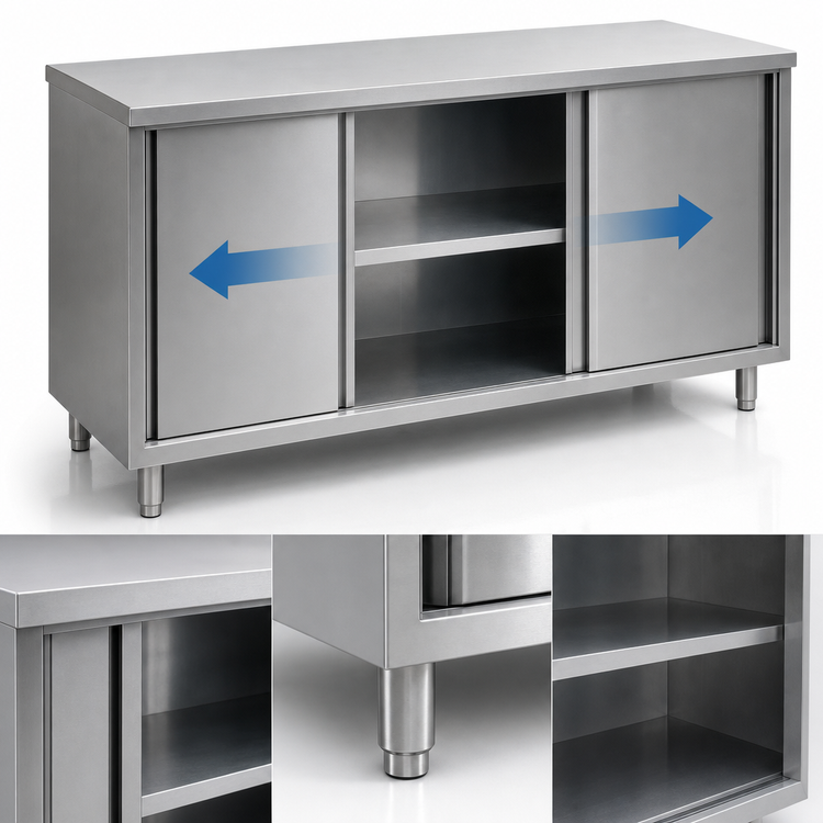 Product image #3 for Spec-Master Stainless Steel Plate Cabinet with Sliding Doors, 60-Inch Wide x 15-Inch Deep