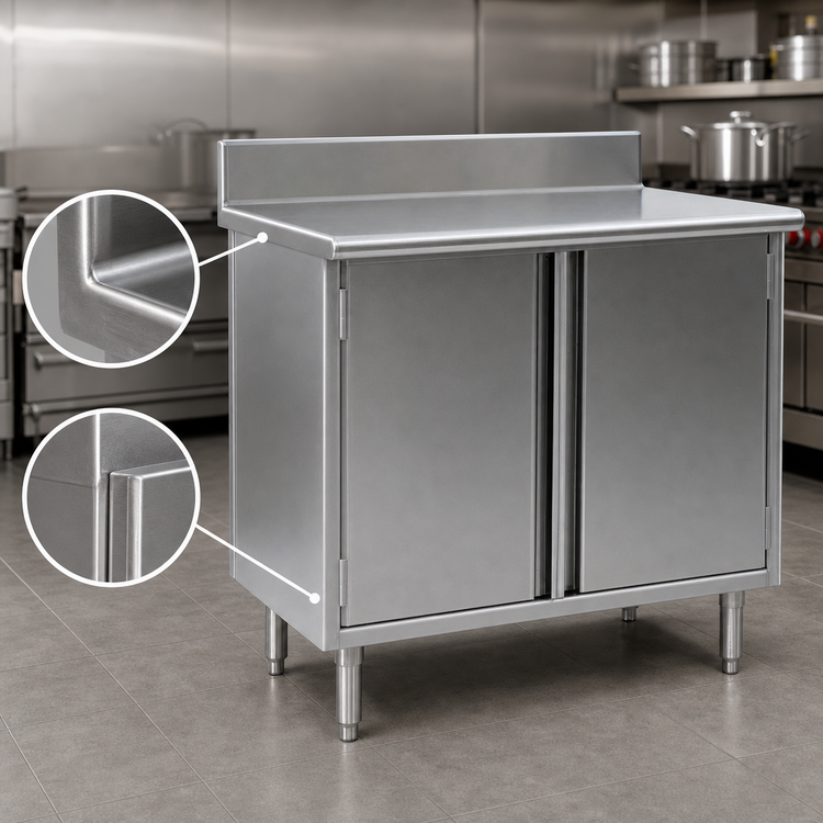 Product image #3 for Eagle Spec-Master 48-Inch x 24-Inch Enclosed Worktable with Hinged Doors and 4-1/2-Inch Backsplash