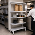 Thumbnail image #4 for New Age Stationary Aluminum Order Pick-Up Station Shelving Unit with Adjustable Solid Shelves, 42 x 13-3/4 x 60 Inches