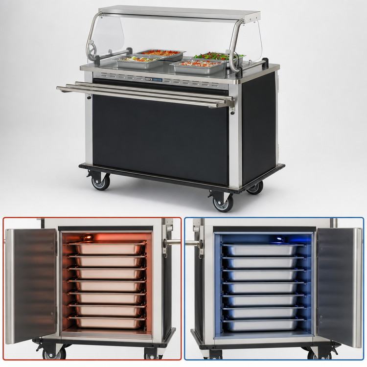 Product image #3 for Dinex Mealtime Xpress DXCMTXHR Dual Compartment Heated and Refrigerated Meal Delivery Cart