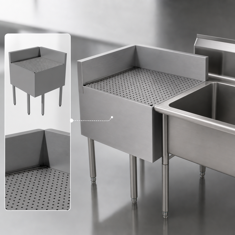 Product image #3 for Advance Tabco Right-Side Corner Splash for SLD-2 Drainboards