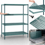 Thumbnail image #3 for Metro Super Erecta Pro PR-214274K3-S-4 Stationary Polymer Starter Shelving Unit, 21"W x 42"D x 74"H, Green, 4 Shelves