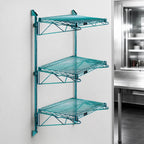 Thumbnail image #3 for Quantum WC54-CB2160P Wall-Mounted Cantilever Wire Shelf Starter Unit, 3 Shelves, Green Epoxy Antimicrobial Finish