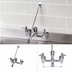 Thumbnail image #3 for T&S Brass B-0665-BSTP 8-Inch Centers Wall-Mounted Service Sink Faucet with Vacuum Breaker Nozzle and Pail Hook