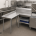 Thumbnail image #3 for Advance Tabco Island L-Shaped Clean Dishtable for Left-Side Dish Machine Attachment, 119-Inch, 304 Stainless Steel