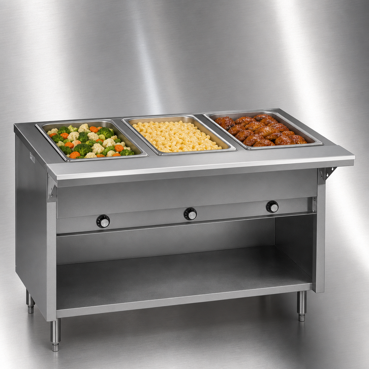 Product image #3 for Spec-Master 48-Inch Electric Hot Food Table with 3 Wet/Dry Wells and Enclosed Base
