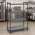 Thumbnail image #3 for Cambro Camshelving Basics Plus 24 x 60 x 72 Inch 4-Tier Stationary Starter Unit, 3 Vented + 1 Solid, Brushed Graphite