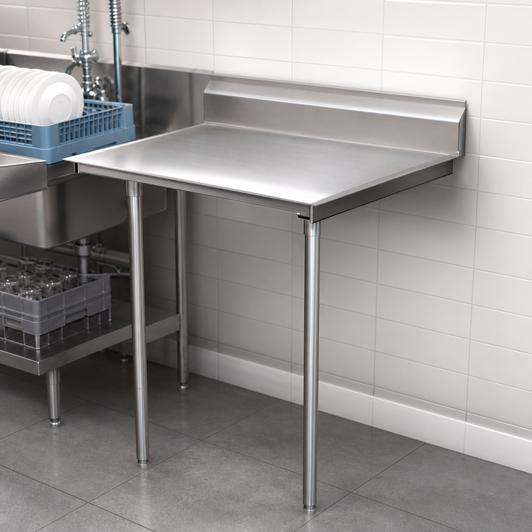 Product image #3 for Eagle Group Straight Clean Dishtable, 24-Inch x 30-Inch, Right-to-Left, 8-Inch Backsplash