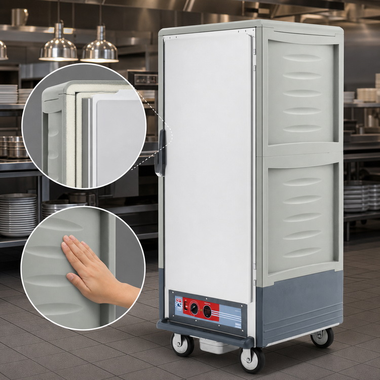 Product image #3 for Metro C5 3 Series Lower-Wattage Insulation Armour™ 3/4 Height Mobile Heated Holding Cabinet with Solid Door