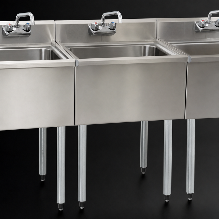 Product image #3 for Eagle 1800 Series Underbar Modular Hand Sink Unit, Side-To-Side Add-On, 12 x 20 Inch