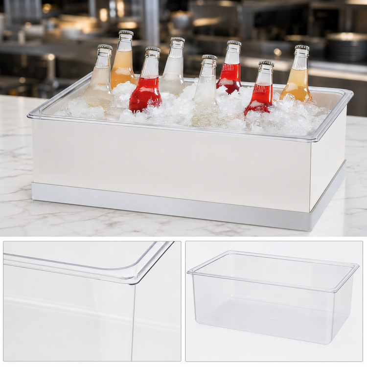 Product image #3 for Luxe Rectangular Ice Housing with Polycarbonate Bin and White Metal Frame