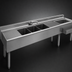 Thumbnail image #3 for Eagle Group 2200 Series 10-Foot Underbar Combination Unit with 3 Sink Bowls, Dual Ice Bins, and Drainboards