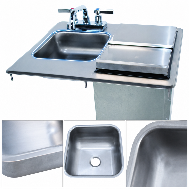 Product image #3 for Advance Tabco Bar King Supreme Drop-In Bar Hand Sink with Insulated Ice Bin, K-51 Faucet, 23 lb Capacity