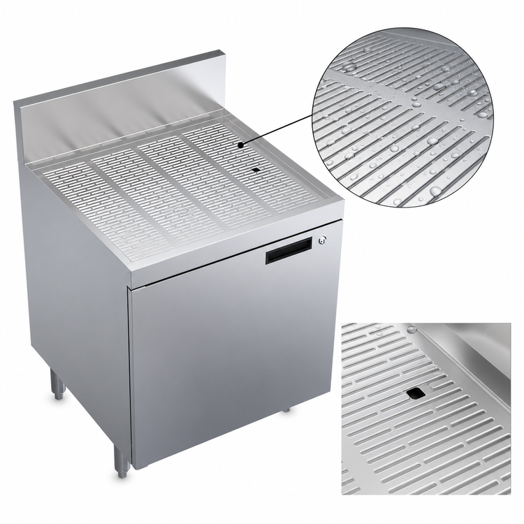 Product image #3 for Krowne Royal Series 24-Inch Freestanding Underbar Drainboard Cabinet Base with Locking Hinged Door