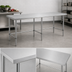 Thumbnail image #3 for Sapphire 84-Inch x 18-Inch 18-Gauge 430 Stainless Steel Work Table with Flat Top and Open Base
