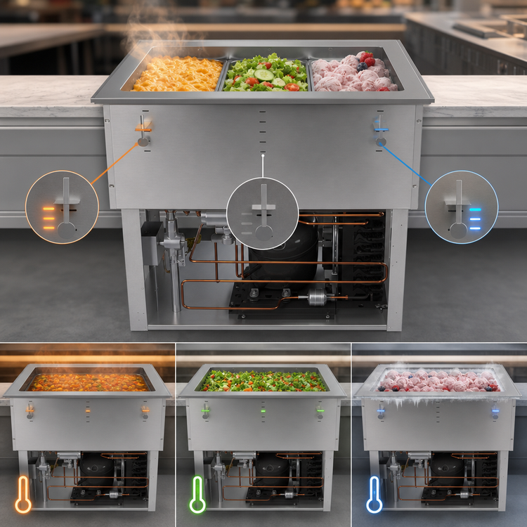 Product image #4 for Vollrath 1-Well Hot/Cold/Frozen Drop-In Food Well with Auto-Drain, 120V