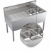 Thumbnail image #3 for Krowne Royal Series 48-Inch Stainless Steel Two-Compartment Underbar Sink Unit with Left Drainboard and Faucet