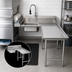 Thumbnail image #3 for Advance Tabco 143-Inch L-Shaped Island Soil Dishtable with Right-Hand Pre-Rinse Sink, 16-Gauge 304 Stainless Steel