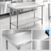 Thumbnail image #3 for Omcan USA 72-Inch x 30-Inch 20-Gauge 430 Stainless Steel Work Table with 4-Inch Backsplash and Undershelf