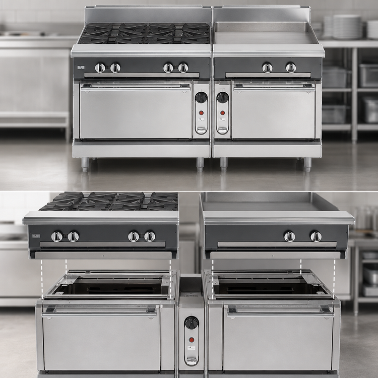 Product image #3 for Vulcan V Series Heavy Duty 36-Inch Gas Range with 2 Open Burners and 24-Inch Manual Griddle, Cabinet Base