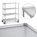 Thumbnail image #3 for Metro Super Erecta 4-Shelf Solid Shelf Stem Caster Cart, 60 x 24 x 69 Inch, Galvanized, Chrome Plated Posts, Polyurethane Casters