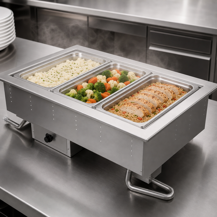 Product image #3 for Vollrath 3-Pan Electric Bain Marie Hot Drop-In, Top-Mount, Wet Operation, 208V