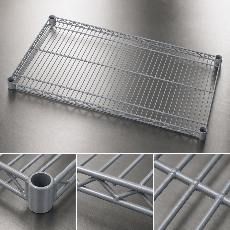 Product image #3 for Quantum 48"W x 30"D Gray Epoxy Antimicrobial Wire Shelf