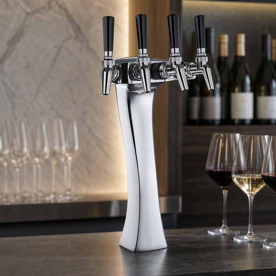 Four-Faucet Dispensing Setup